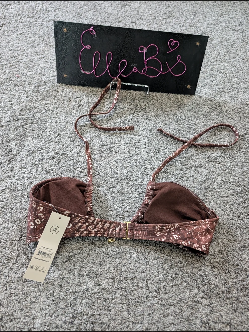 Nwt No Boundaries Brown Snakeskin Bikini Top Xxs